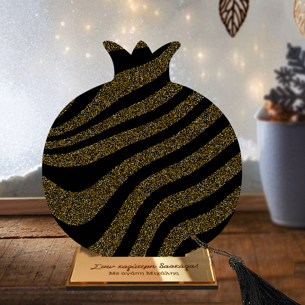 Γούρι ρόδι plexi glass με αφιέρωση στη βάση