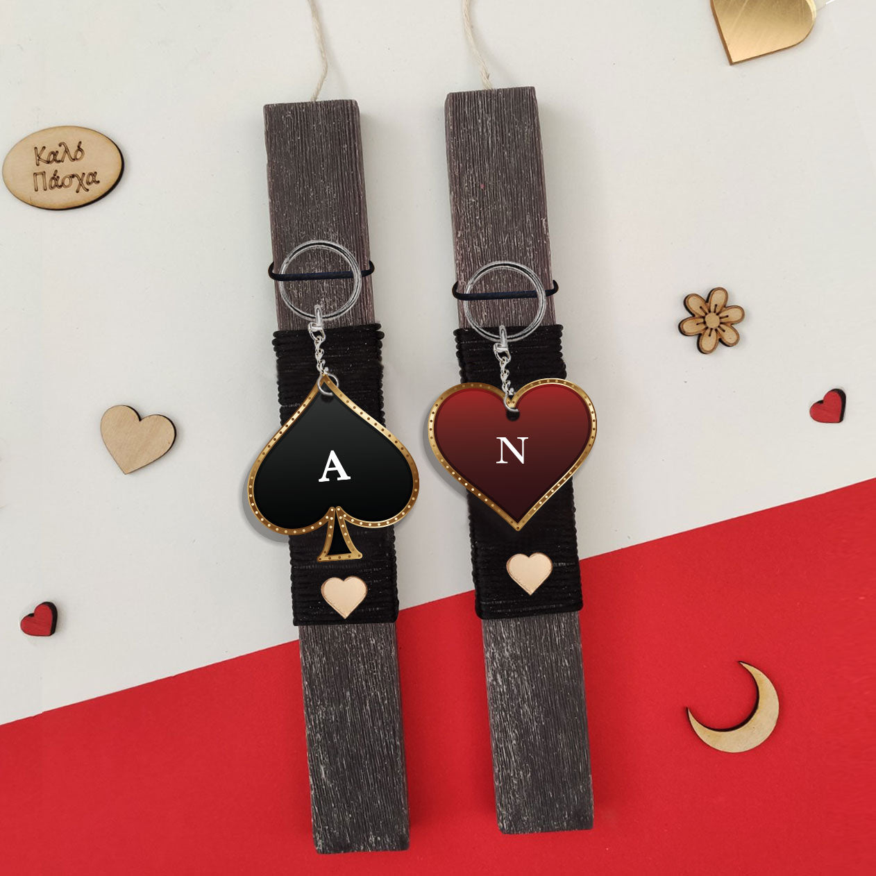 Λαμπάδες με αρχικά (Σετ 2 τεμαχίων)