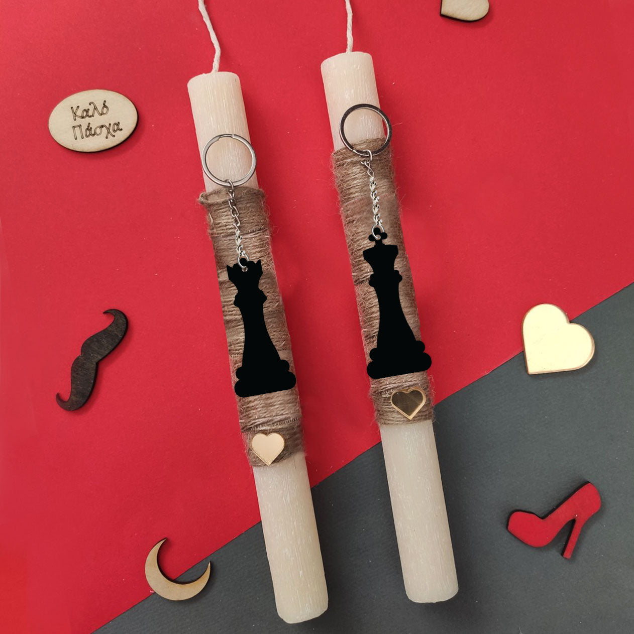 Λαμπάδες couple chess (Σετ 2 τεμαχίων)