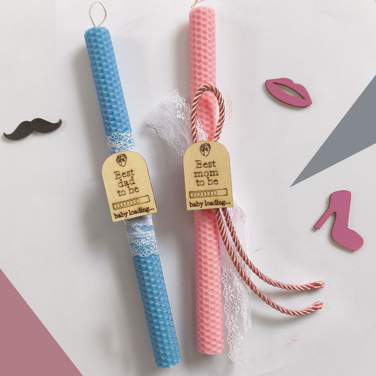 Λαμπάδες best parents to be (Σετ 2 τεμαχίων)