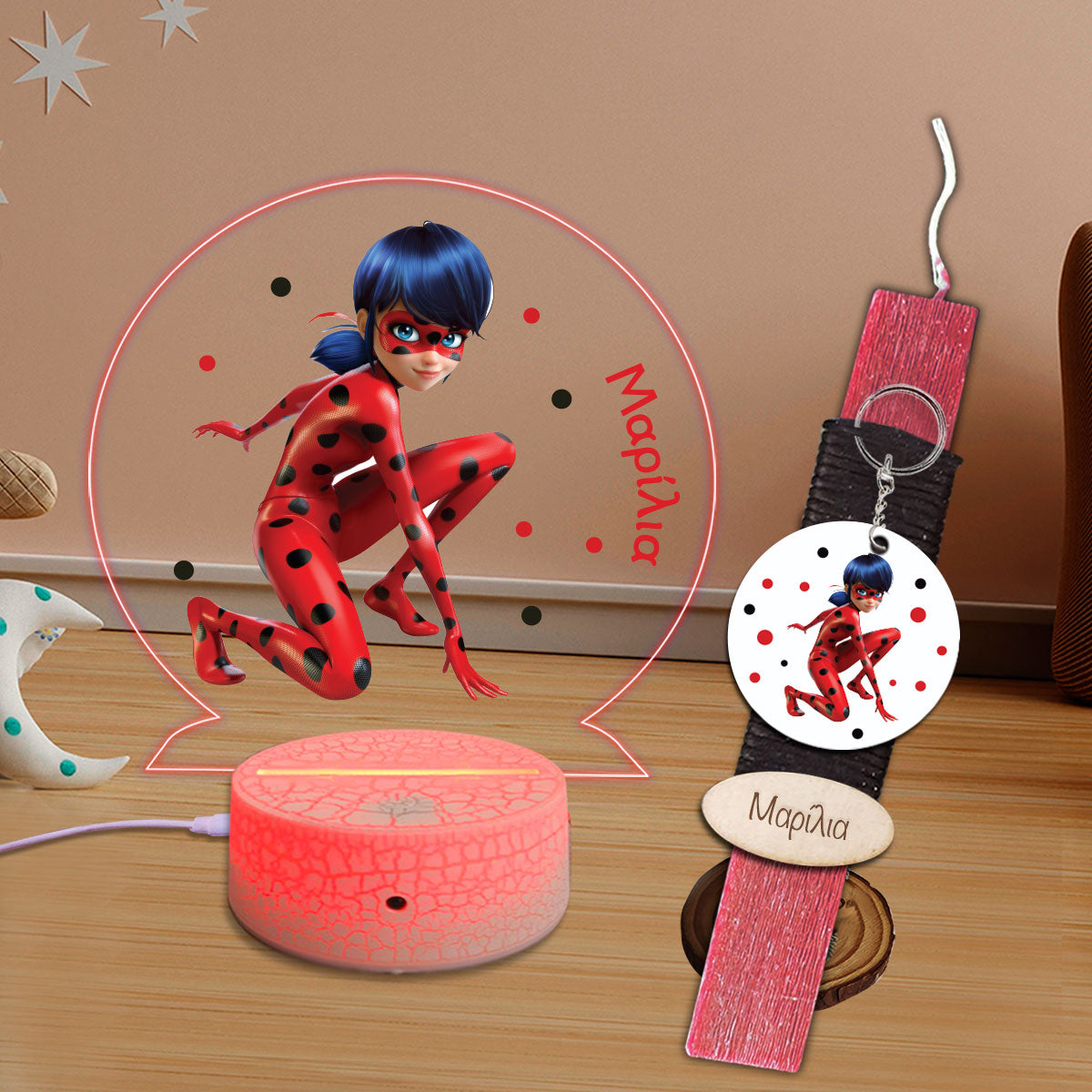 Σετ λαμπάδα με φωτιστικό plexiglass ladybug