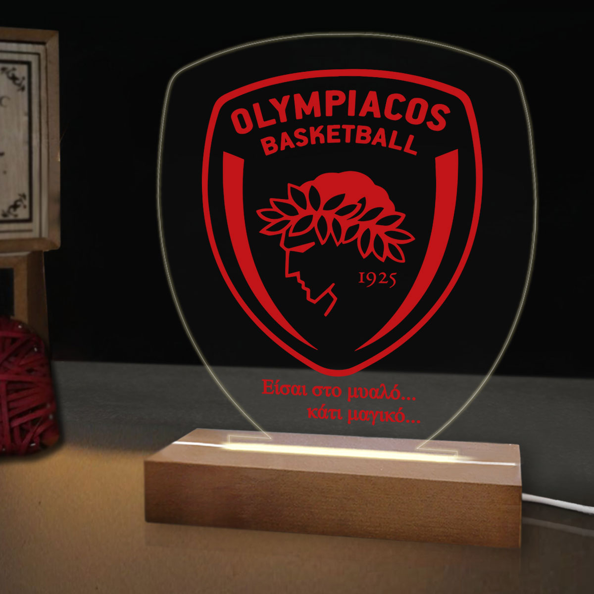 Eπιτραπέζιο φωτιστικό Ολυμπιακός Βasketball