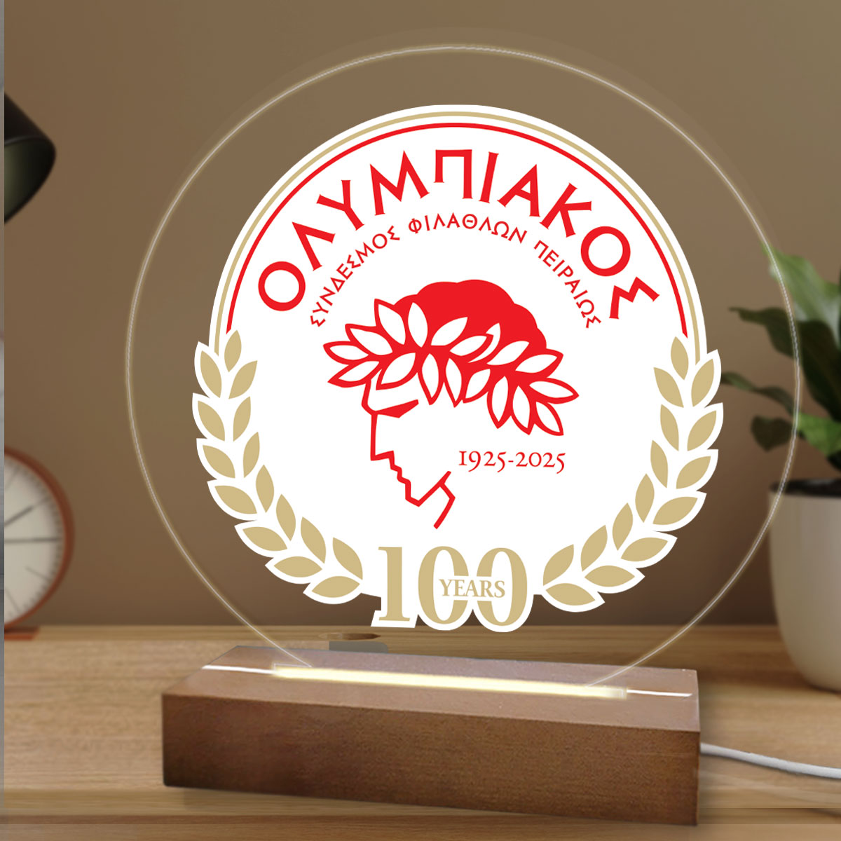 Eπιτραπέζιο φωτιστικό Ολυμπιακός 100 years