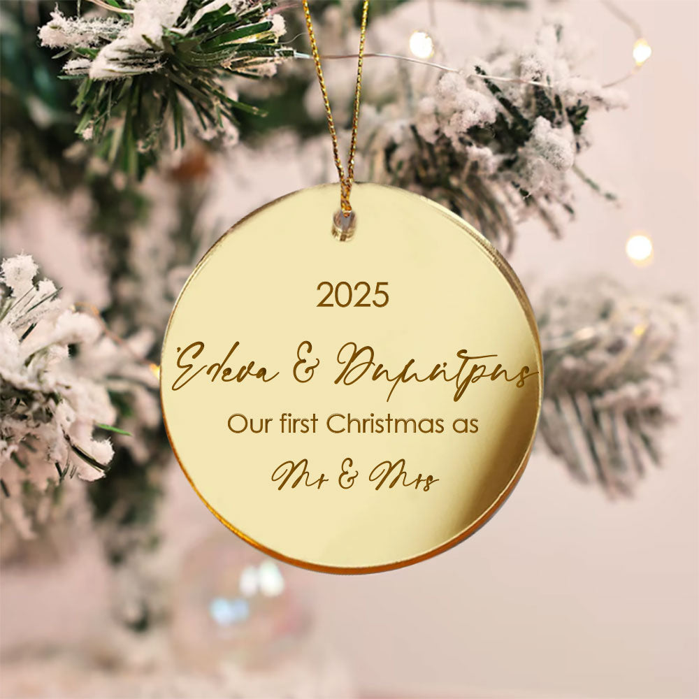 Στολίδι χρυσό our first christmas