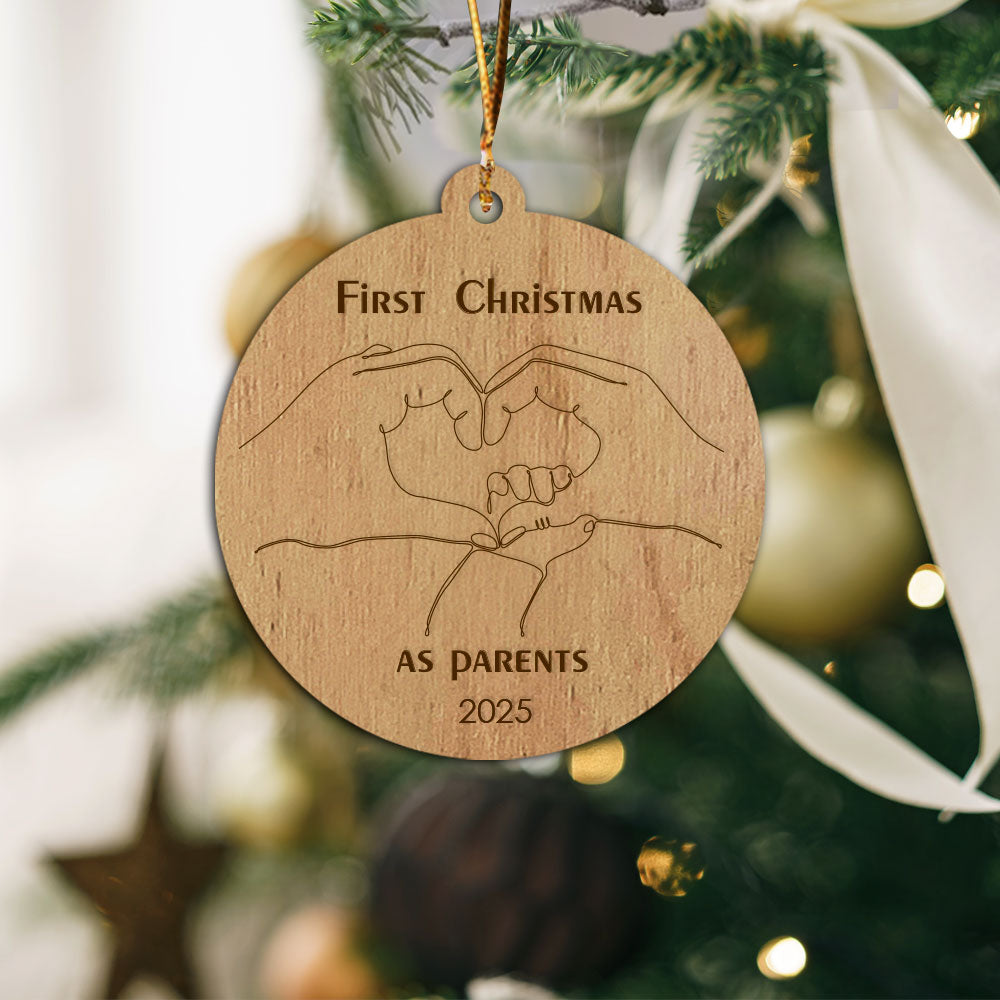 Στολίδι ξύλινο first christmas as parents