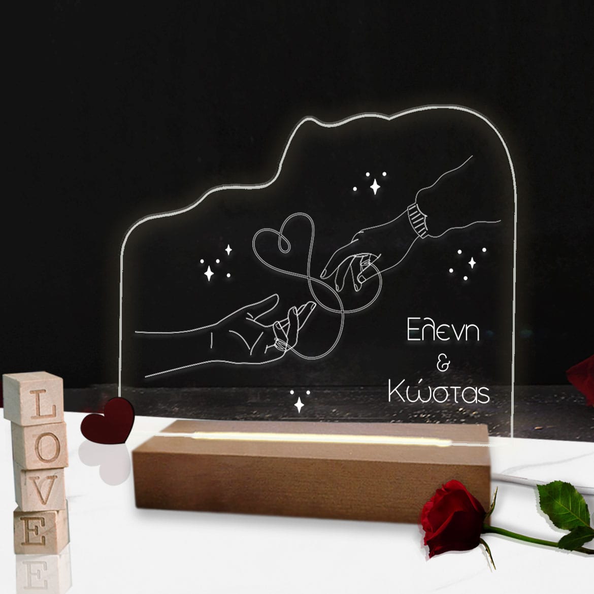 Επιτραπέζιο φωτιστικό hands heart