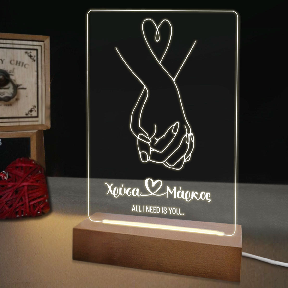 Επιτραπέζιο φωτιστικό couple hands