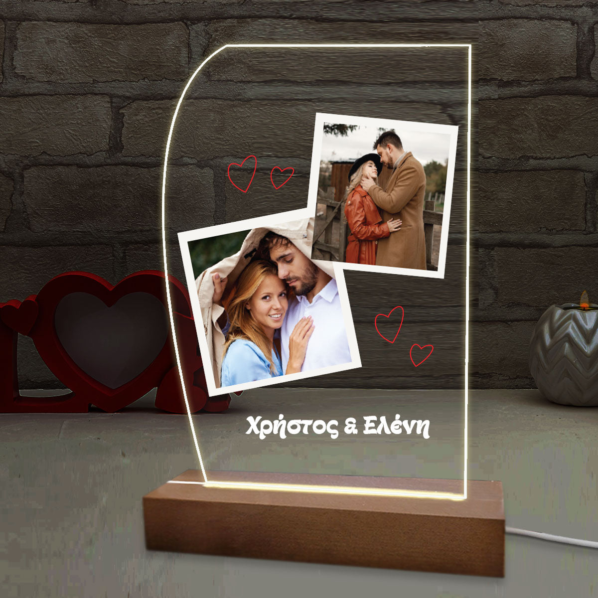 Φωτιστικό plexiglass couple photos