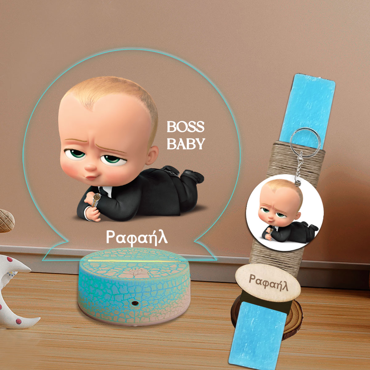Σετ λαμπάδα με φωτιστικό plexiglass Baby boss