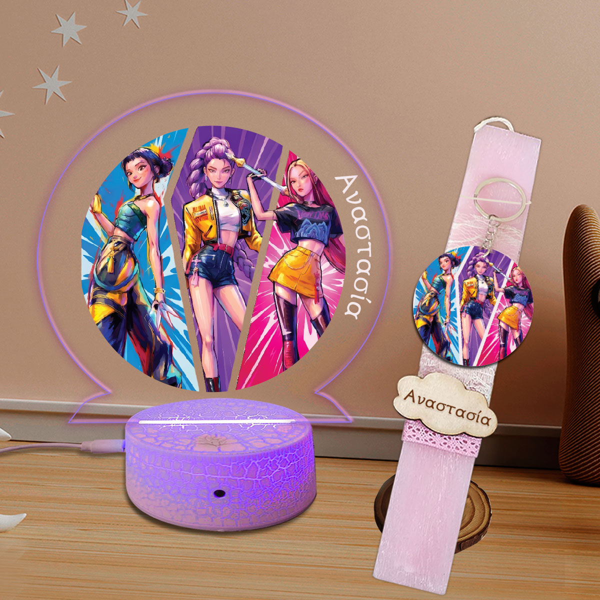 Σετ λαμπάδα με φωτιστικό plexiglass Huntrix