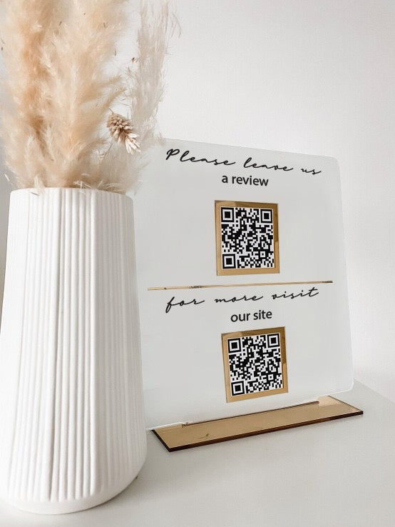 Plexiglas  Stand "Leave us a review" 1