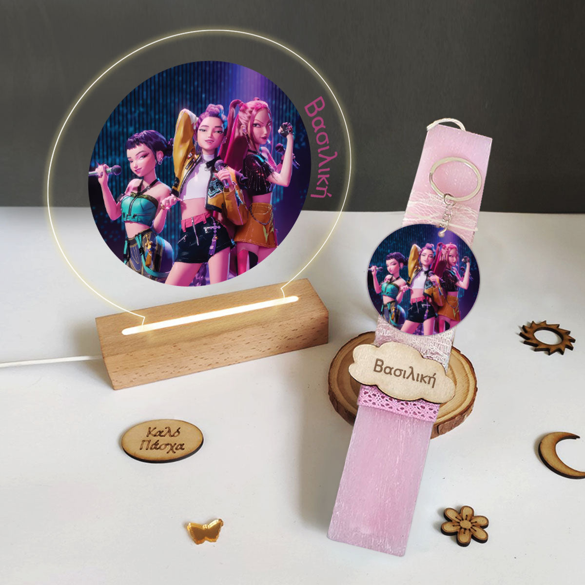 Σετ λαμπάδα με φωτιστικό plexiglass Huntrix