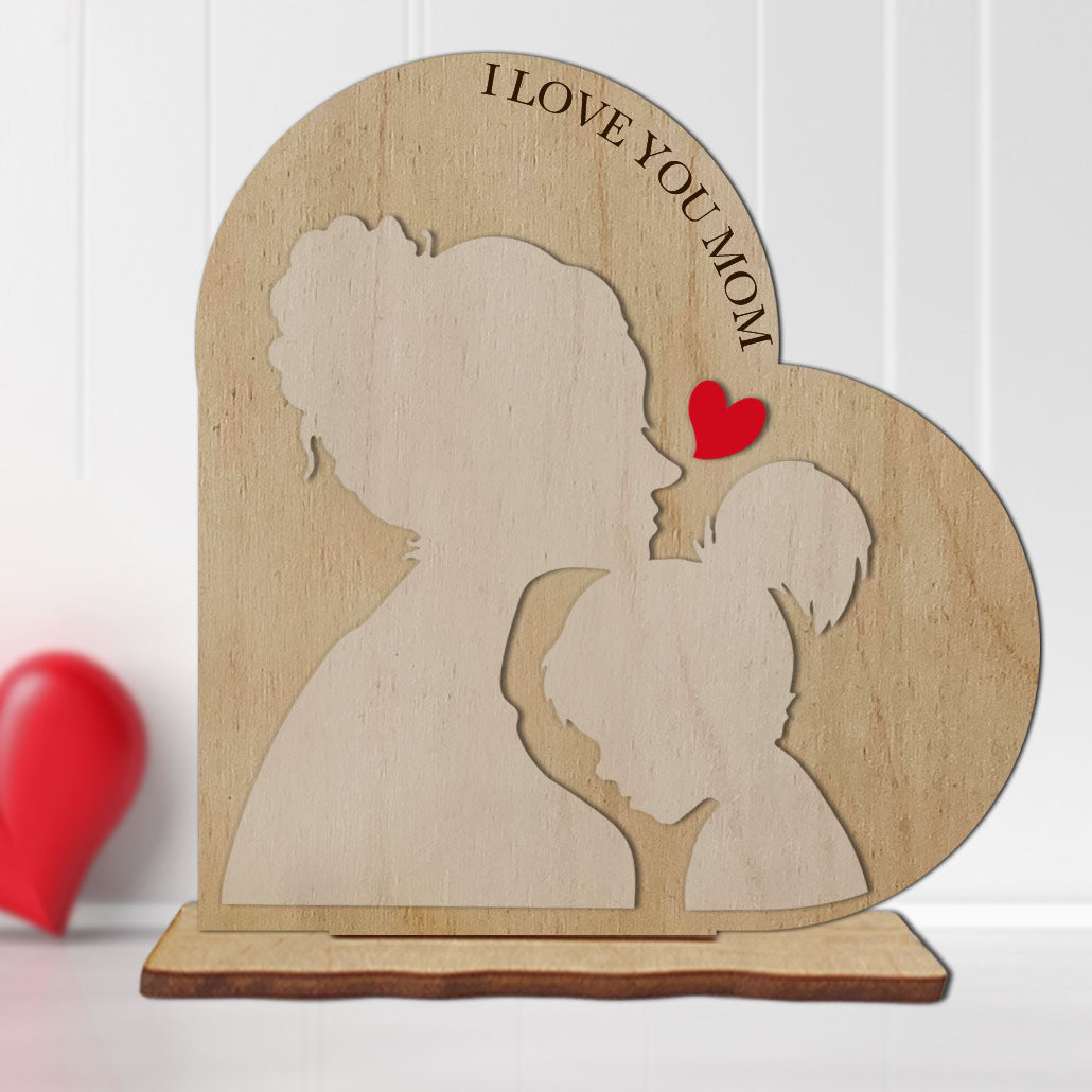 Ξύλινο Διακοσμητικό i love you mom