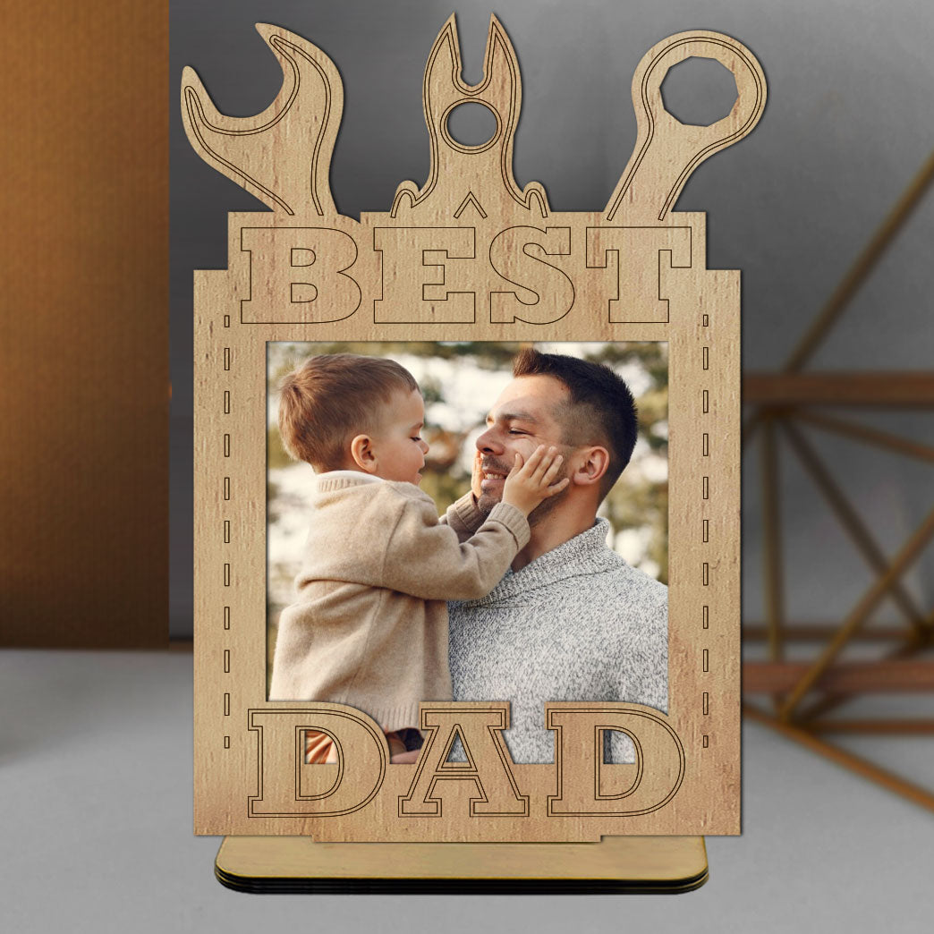 Ξύλινο Διακοσμητικό Best Dad με φωτογραφία
