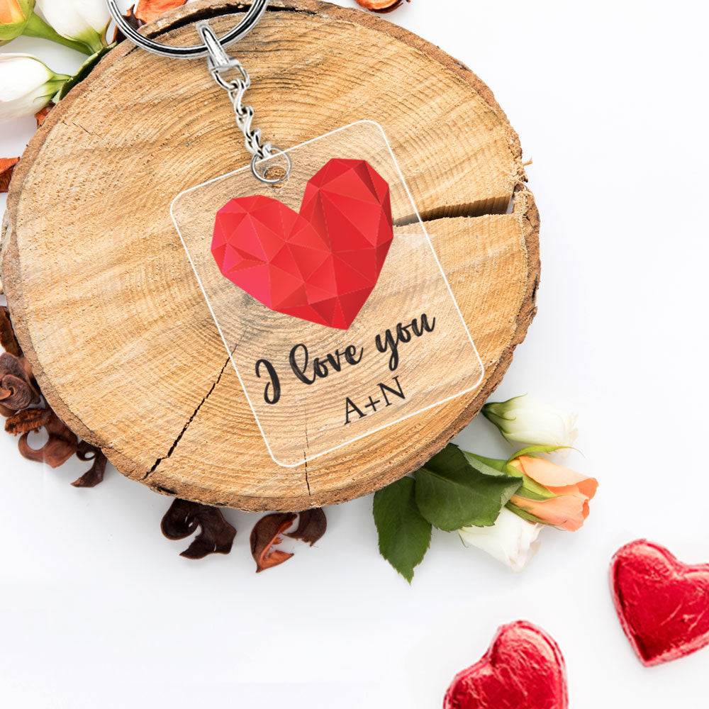 Μπρελόκ plexiglass I love you