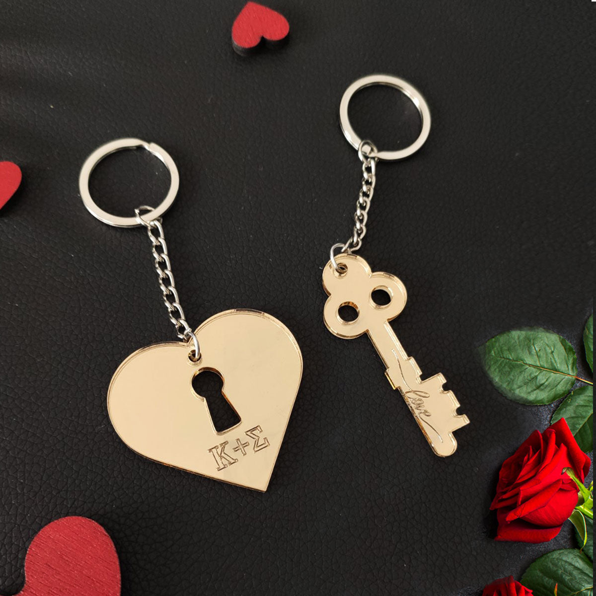 Mπρελόκ plexiglass key-heart  (σετ 2 τεμαχίων)
