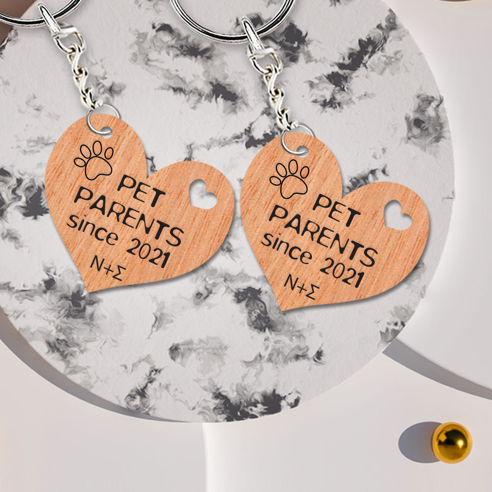 Ξύλινα μπρελόκ "pet parents" (σετ 2 τεμαχίων)