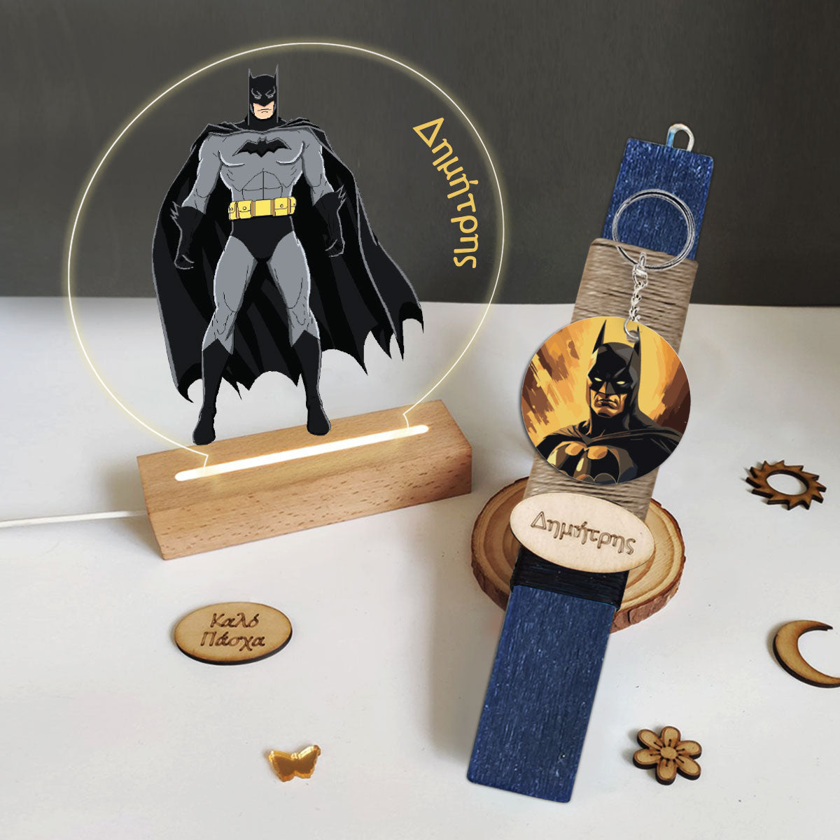 Σετ λαμπάδα με φωτιστικό plexiglass Batman